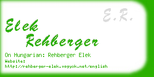 elek rehberger business card